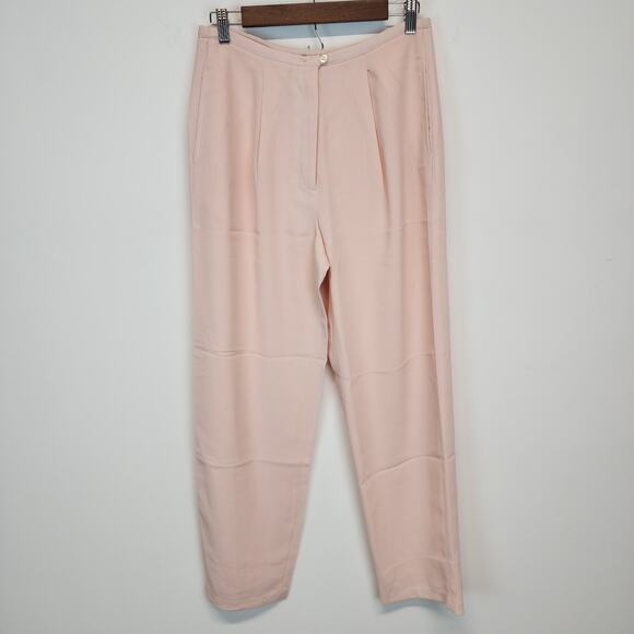 Vtg Campagnie Express Pleated Dress Pants Slacks Size S  28" Light Pink Baggy - Picture 2 of 13